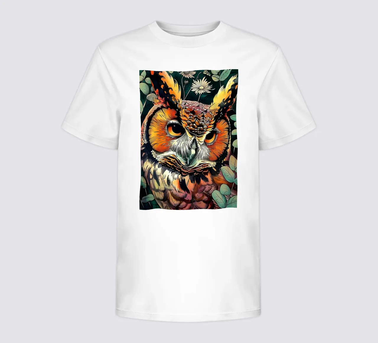 Owl bird animal art kids t-shirt by Justyna Jaszke JBJart