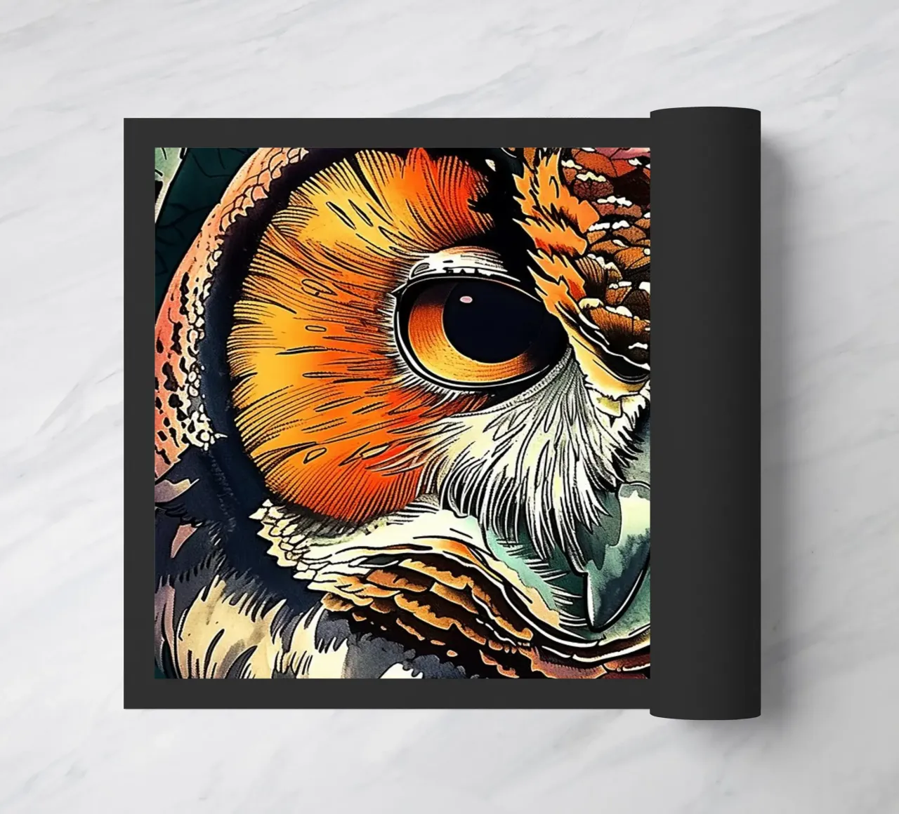 Owl bird animal art doormat by Justyna Jaszke JBJart