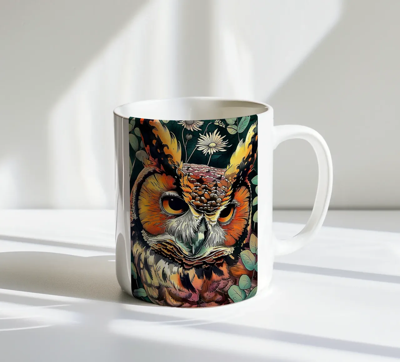 Gufo uccello animale arte tazza in ceramica da Justyna Jaszke JBJart