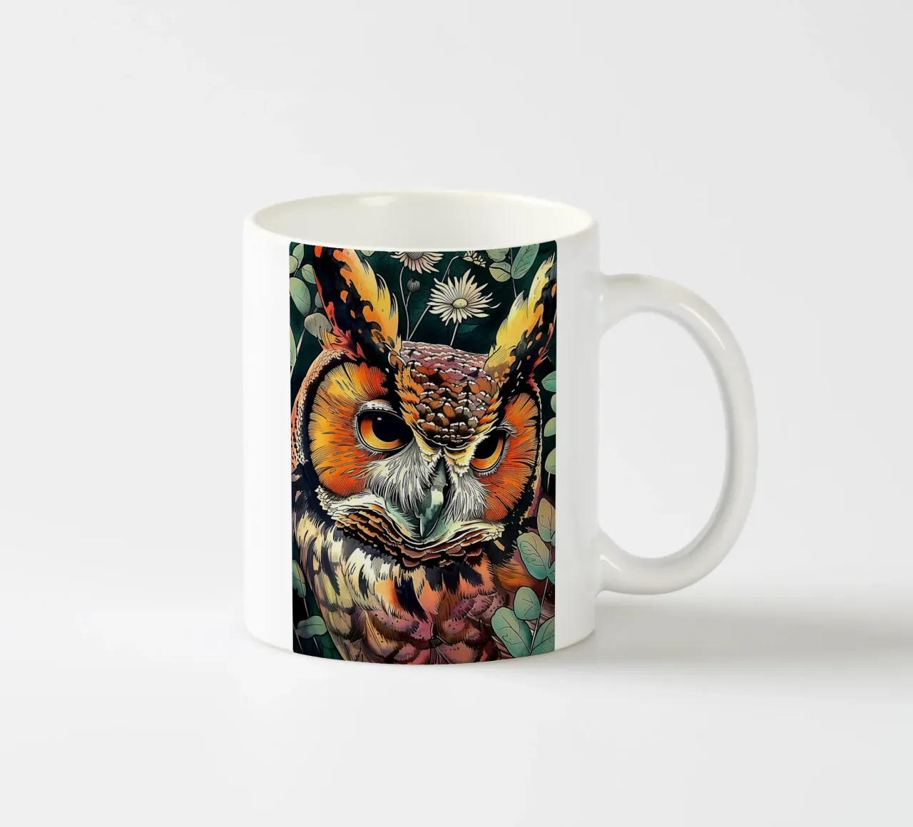 Gufo uccello animale arte tazza in ceramica da Justyna Jaszke JBJart
