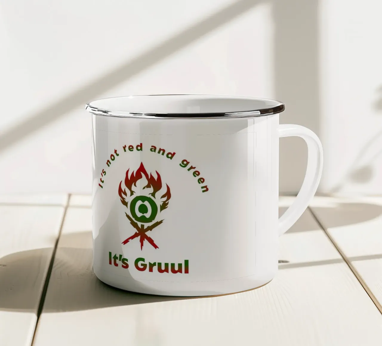 Non è rosso e verde È Gruul tazza in smalto da Loobs