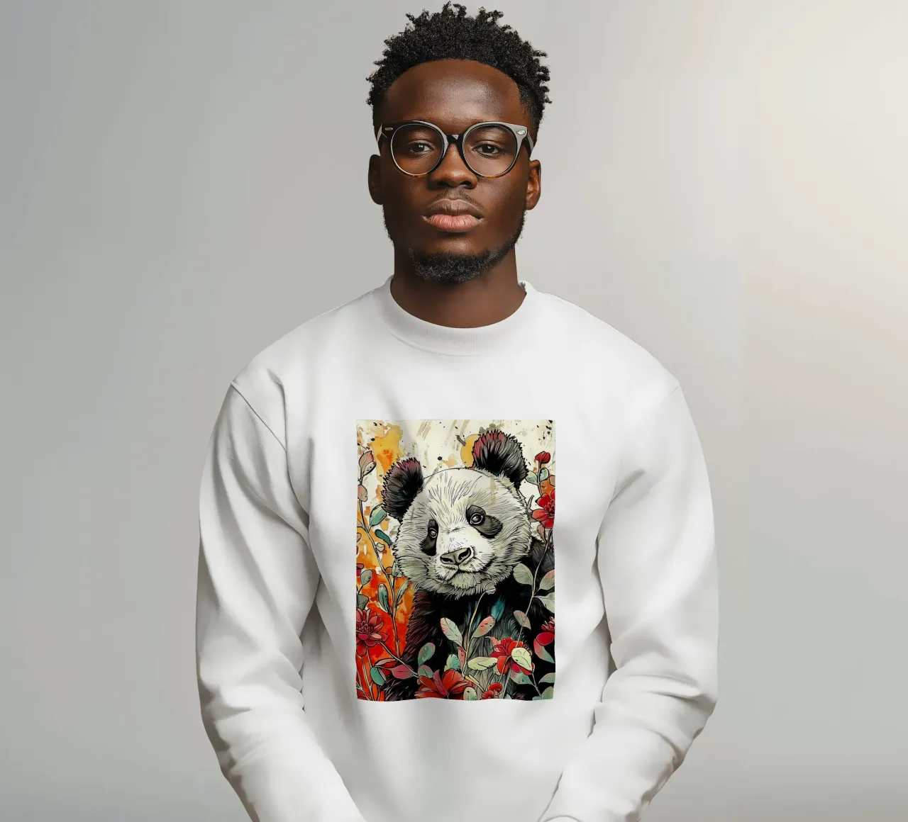 Pandabär Tierkunst Sweatshirt von Justyna Jaszke JBJart