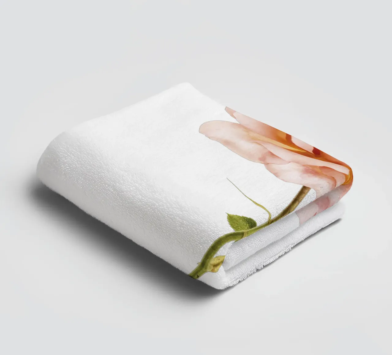 L'élégance intemporelle : Rose abricot unique serviette de bain de Curious Collections by Marielle Leenders