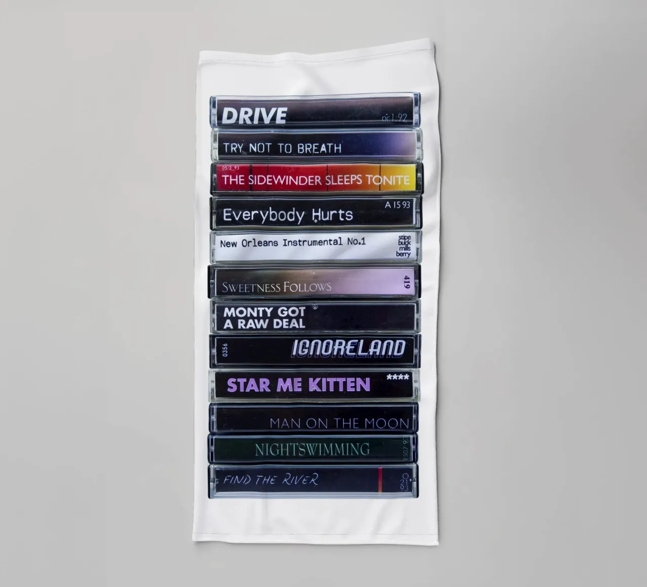REM - Automatic for the People - Cassette Print towel by MrMustardPrints
