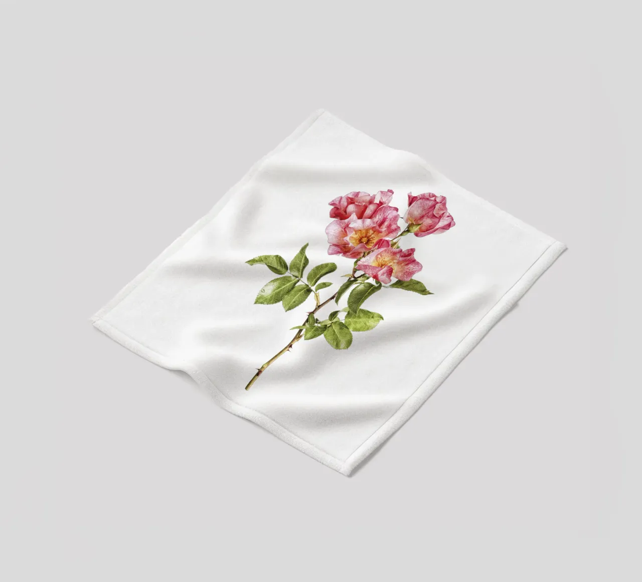 Untamed Beauty: Wild Rose fleece blanket by Curious Collections by Marielle Leenders