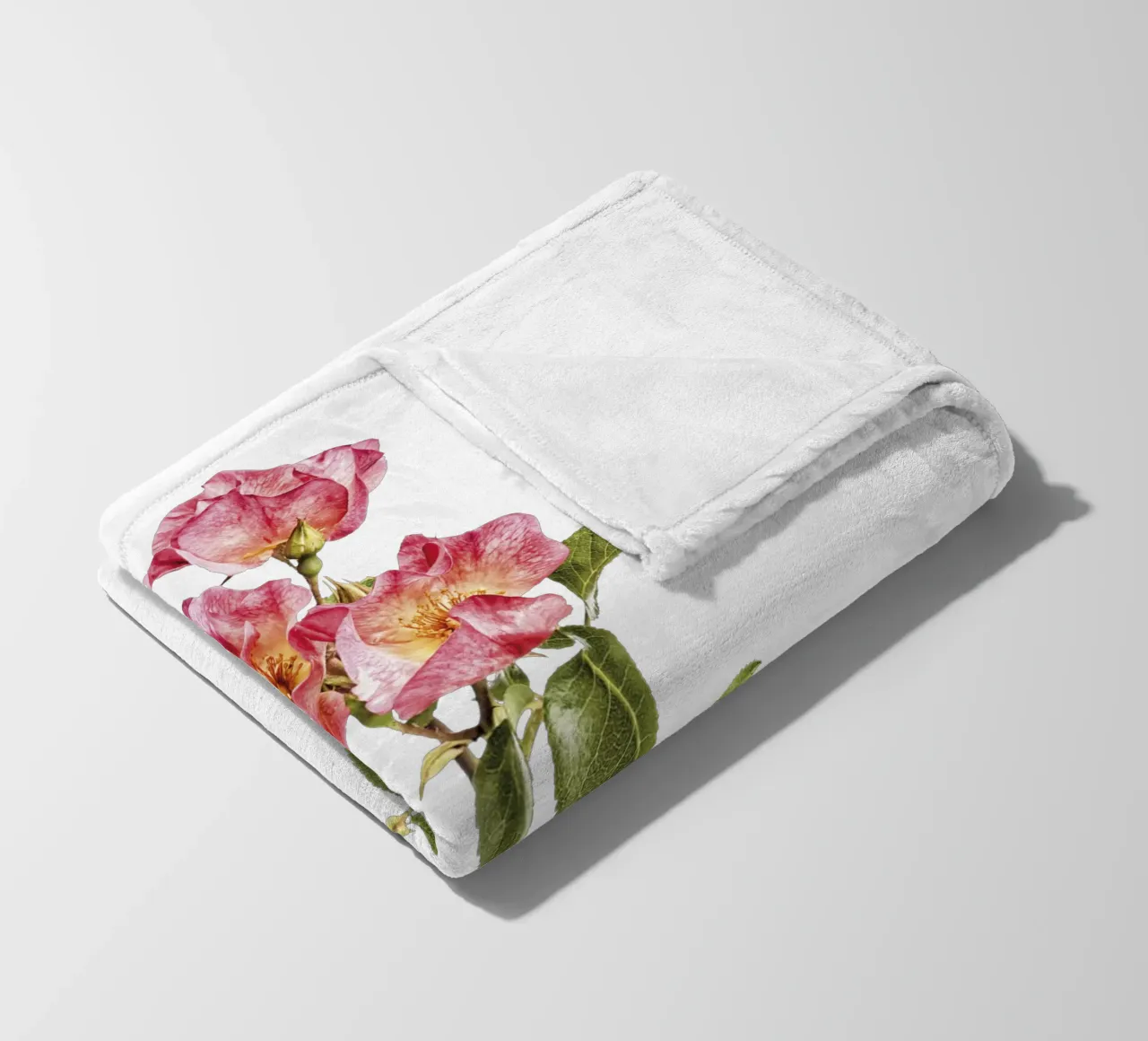 Untamed Beauty: Wild Rose fleece blanket by Curious Collections by Marielle Leenders