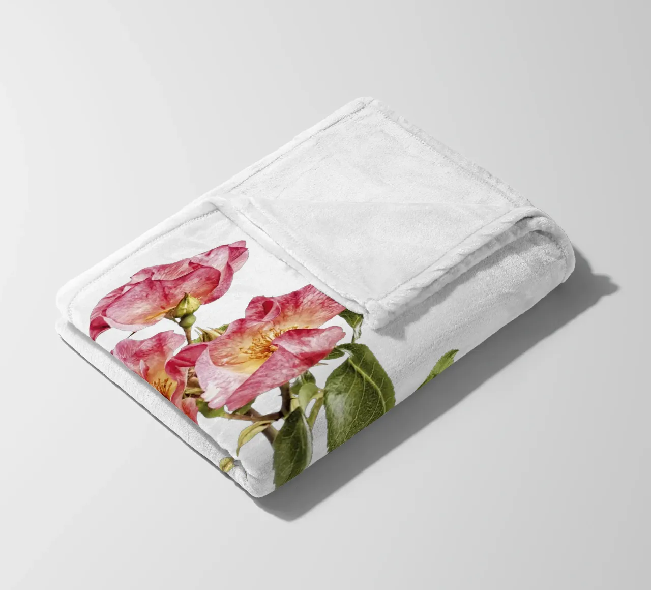 Untamed Beauty: Wild Rose fleece blanket by Curious Collections by Marielle Leenders