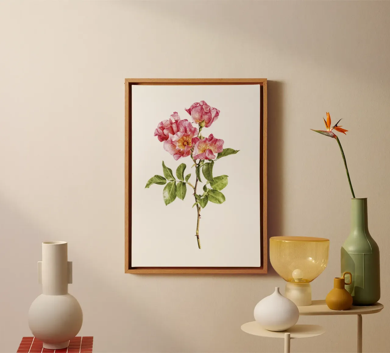 Untamed Beauty: Wild Rose canvas by Curious Collections by Marielle Leenders