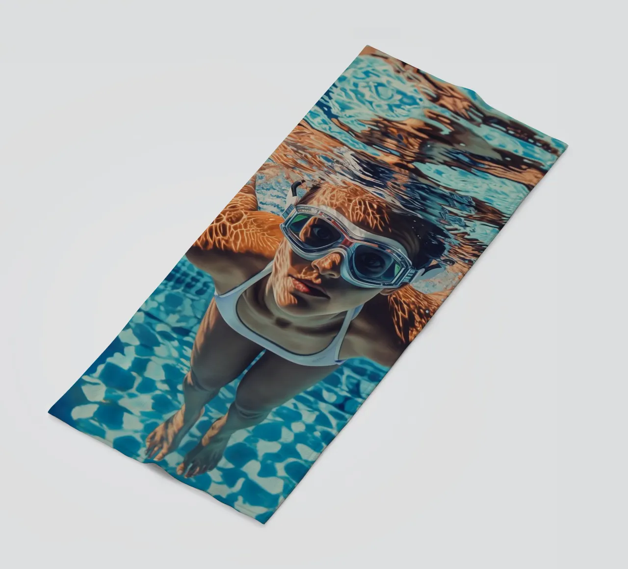 Schwimmerin im Pool Strandtuch von Autofocus