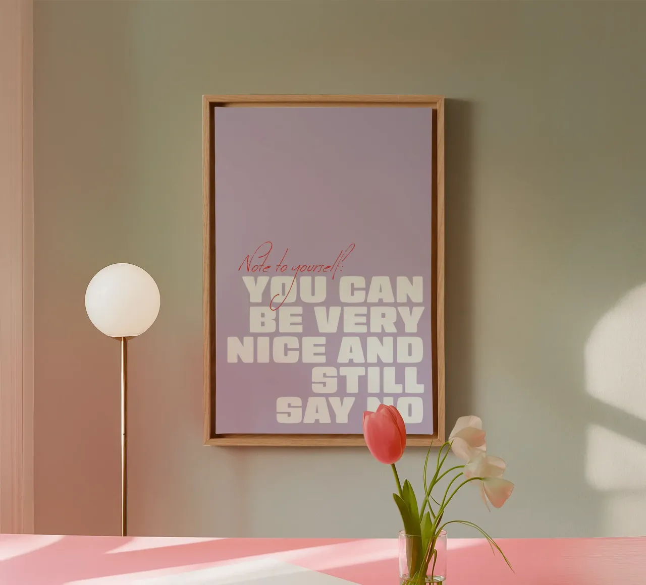 You can be very nice and still say no tela con Cornice a cassetta da Malou-Studio
