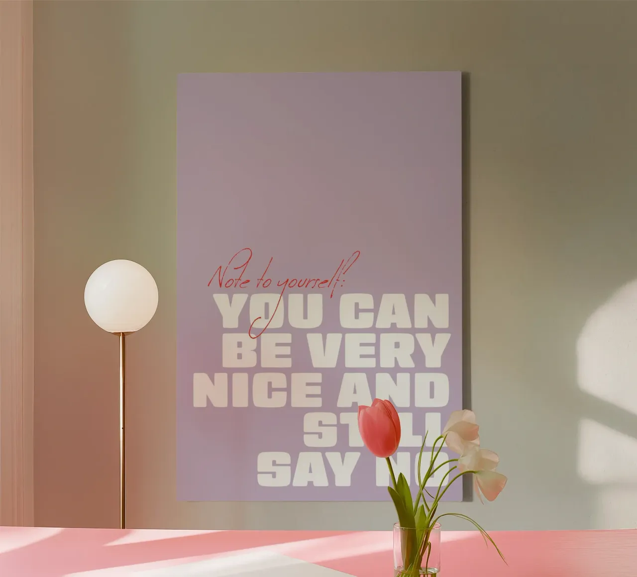 You can be very nice and still say no tela con Cornice a cassetta da Malou-Studio