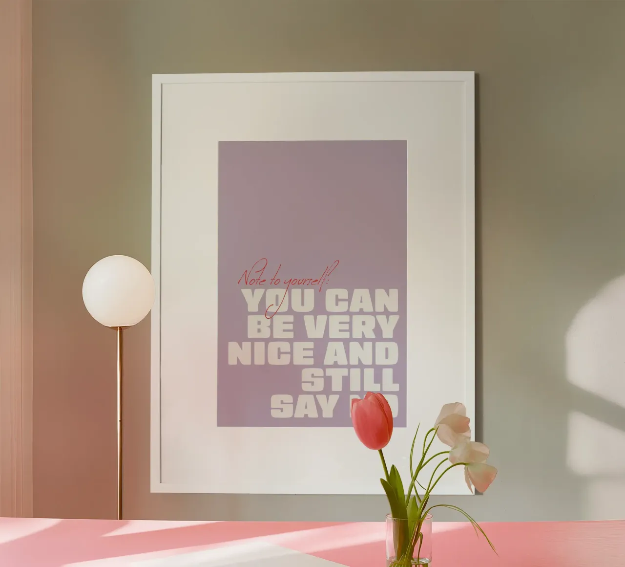 You can be very nice and still say no poster con telaio in alluminio da Malou-Studio