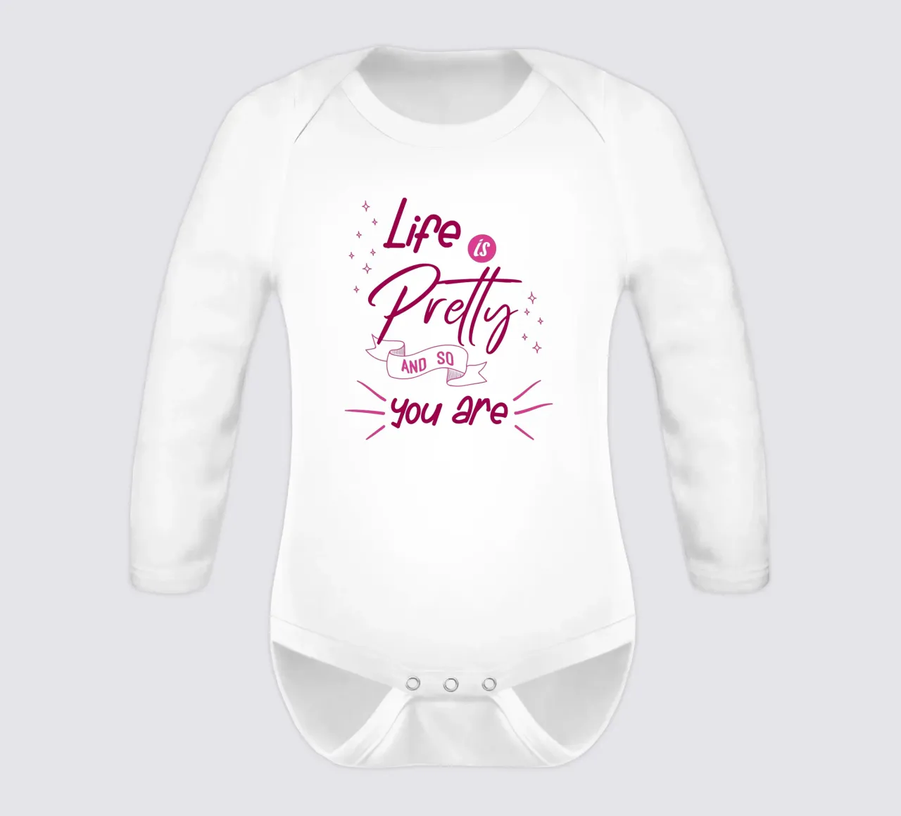 Life is pretty and so you are long-sleeve baby romper by Loobs