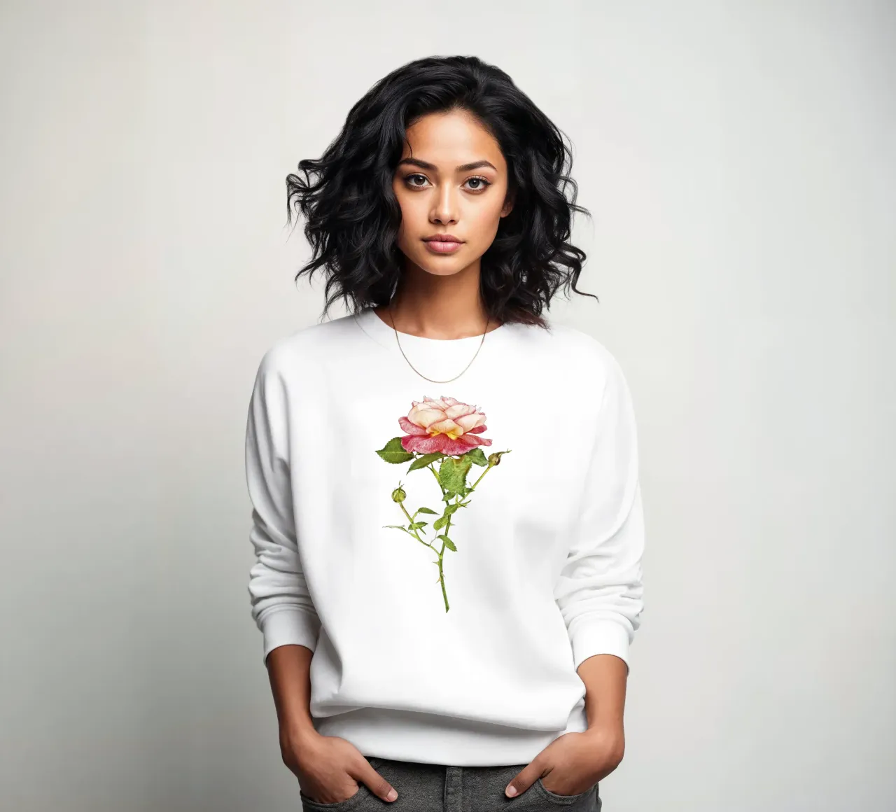 Fusione elegante: rosa arancio-rosa felpa da Curious Collections by Marielle Leenders