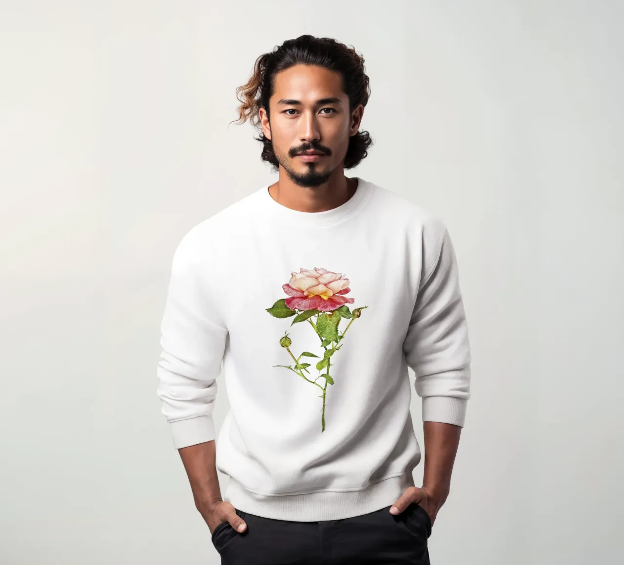 Fusione elegante: rosa arancio-rosa felpa da Curious Collections by Marielle Leenders