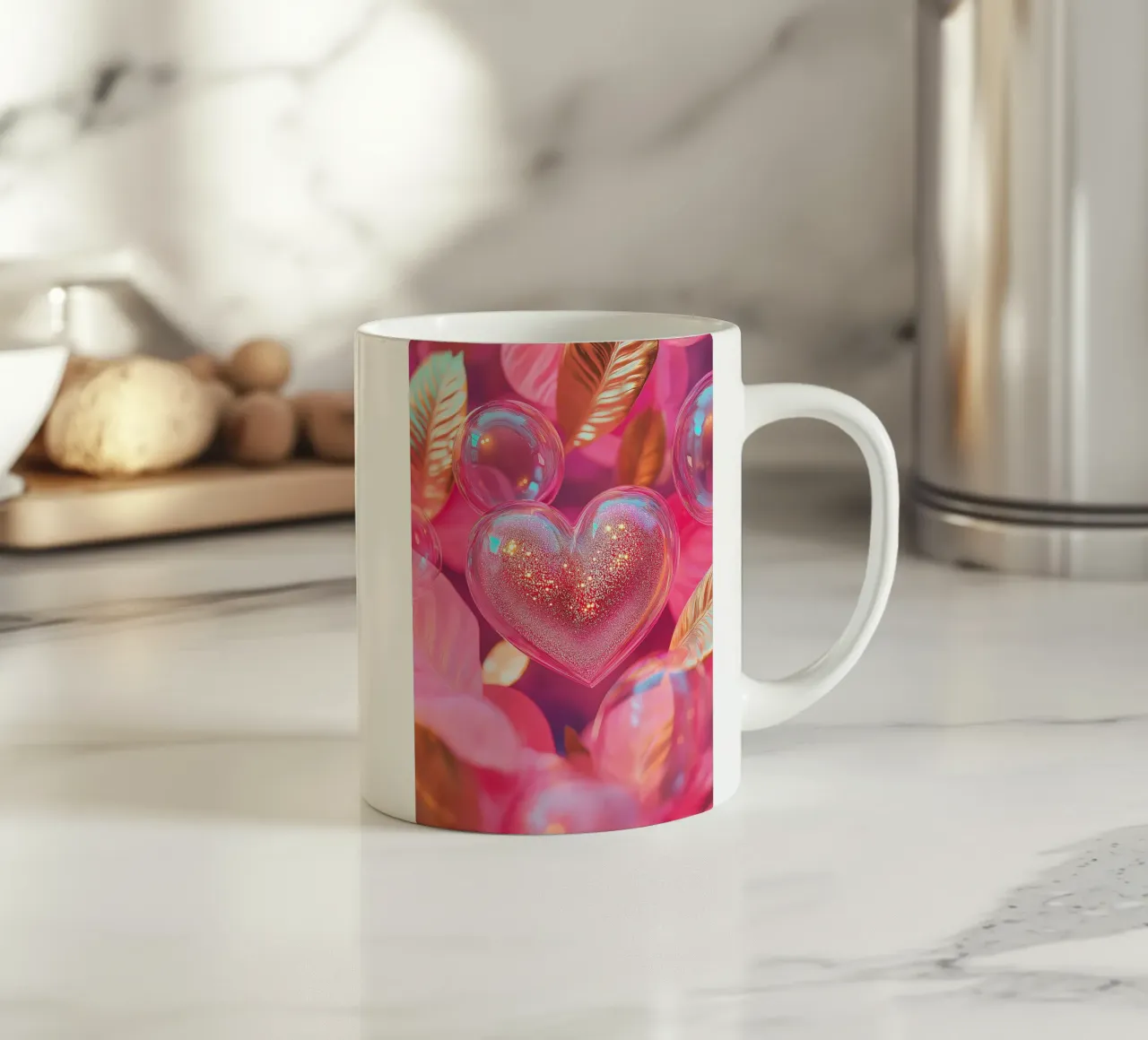 Amore fragile - rosa tazza in ceramica da Malou-Studio