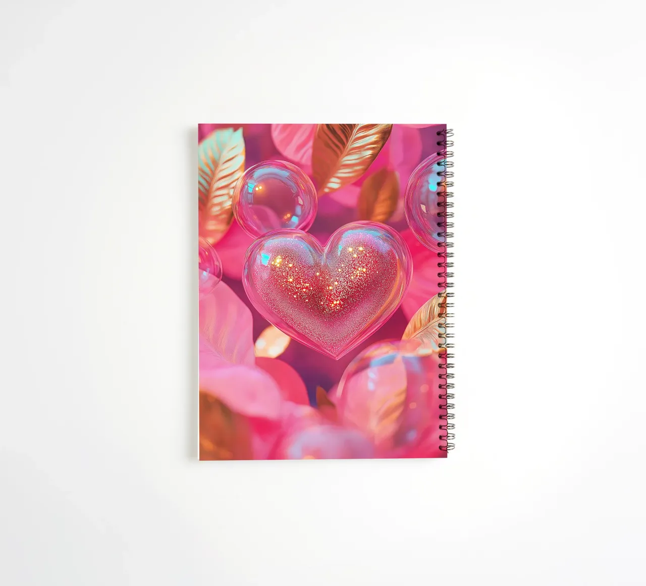 Amore fragile - rosa diario ad anelli da Malou-Studio