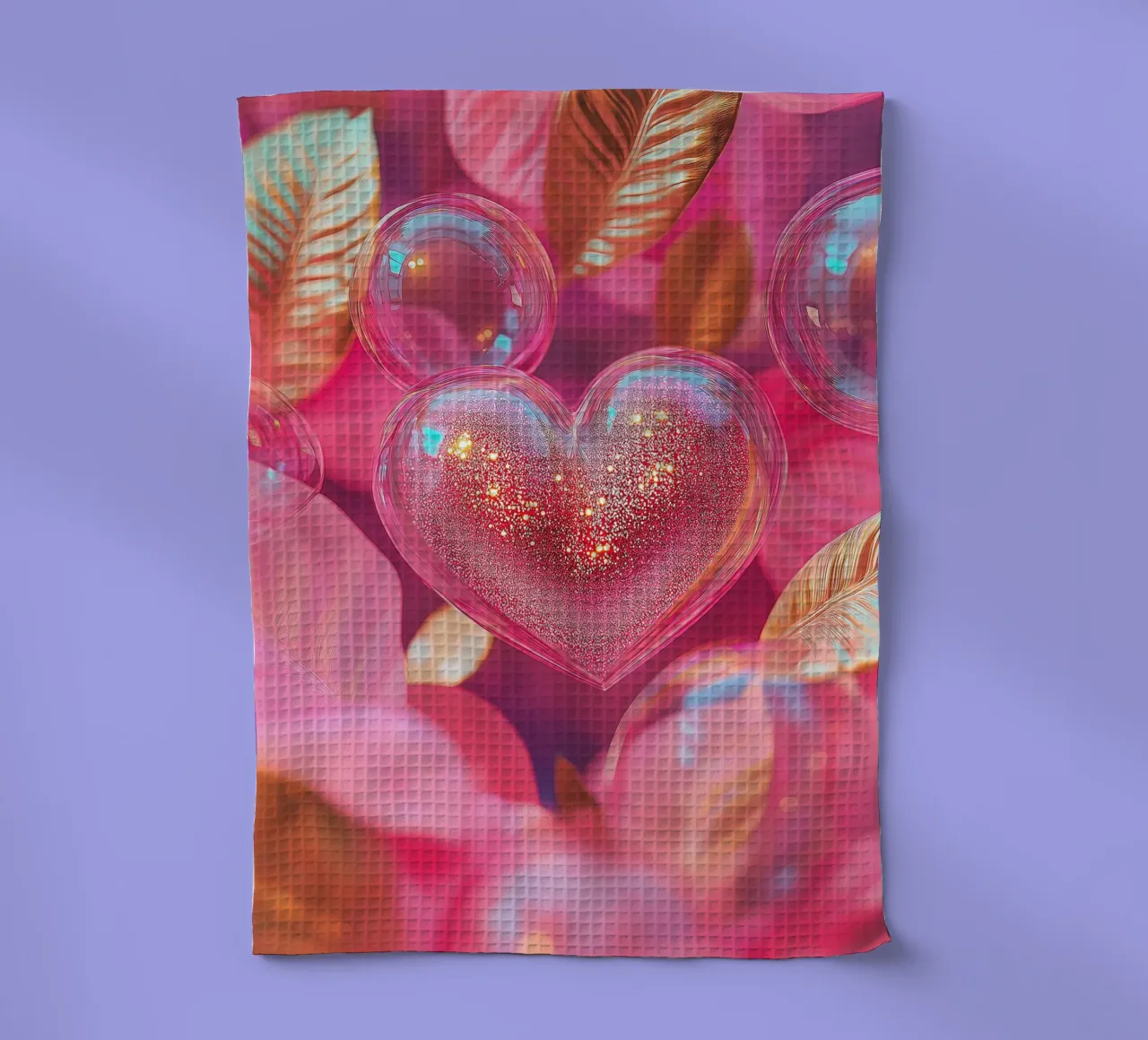 Amore fragile - rosa canovaccio da cucina da Malou-Studio