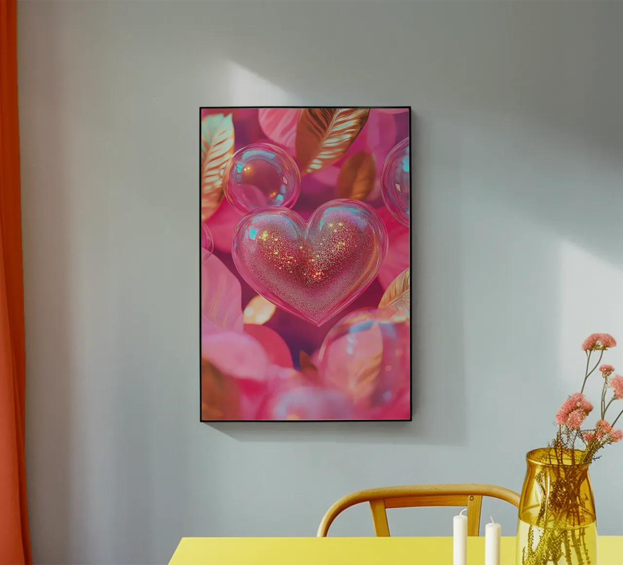 Fragile Love - pink acrylic glass by Malou-Studio