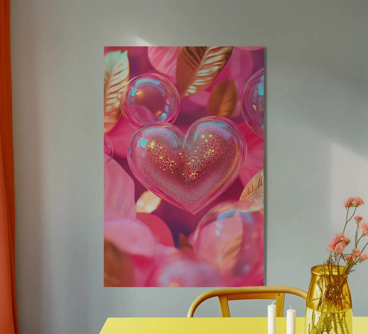 Fragile Love - pink acrylic glass by Malou-Studio