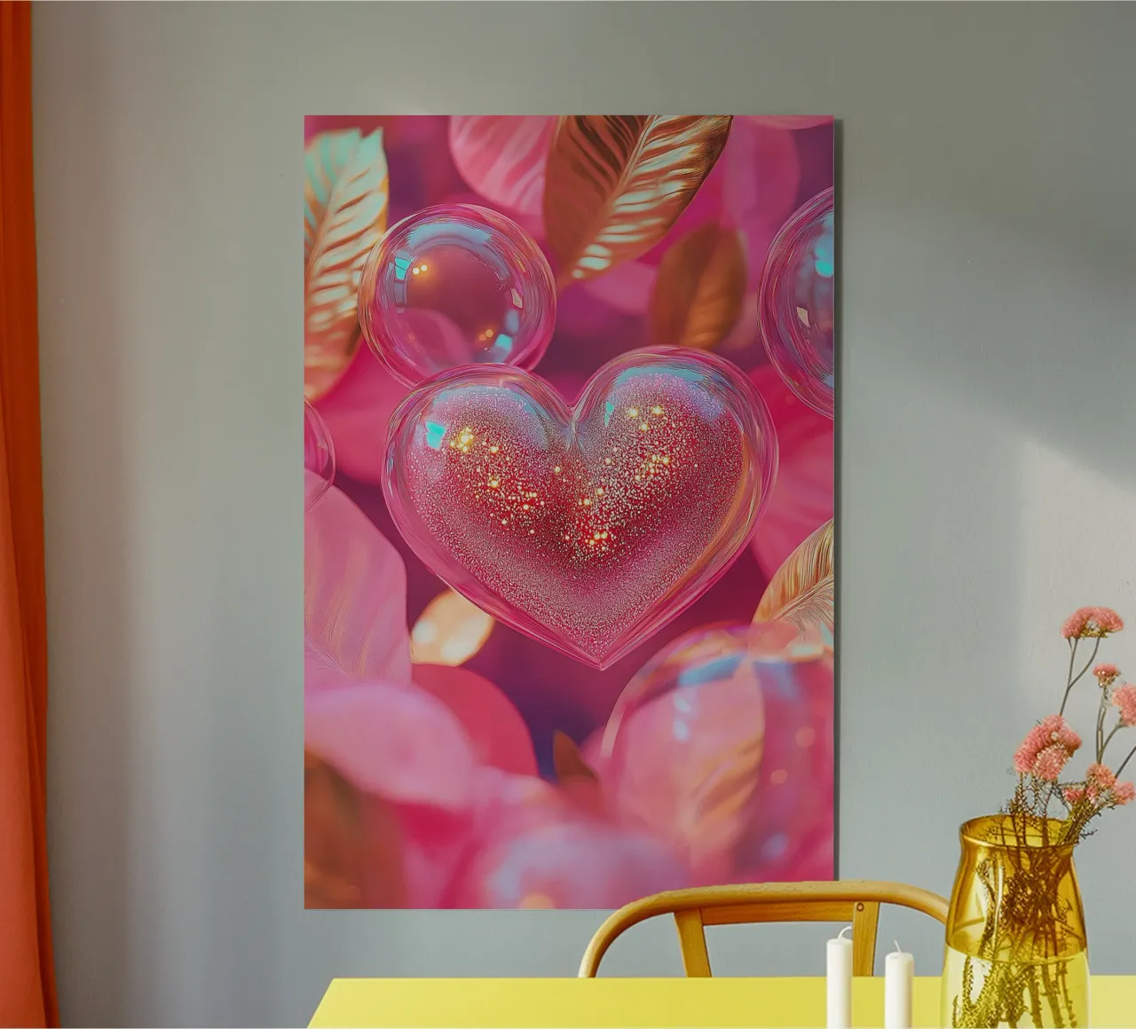 Amore fragile - rosa alluminio dibond da Malou-Studio