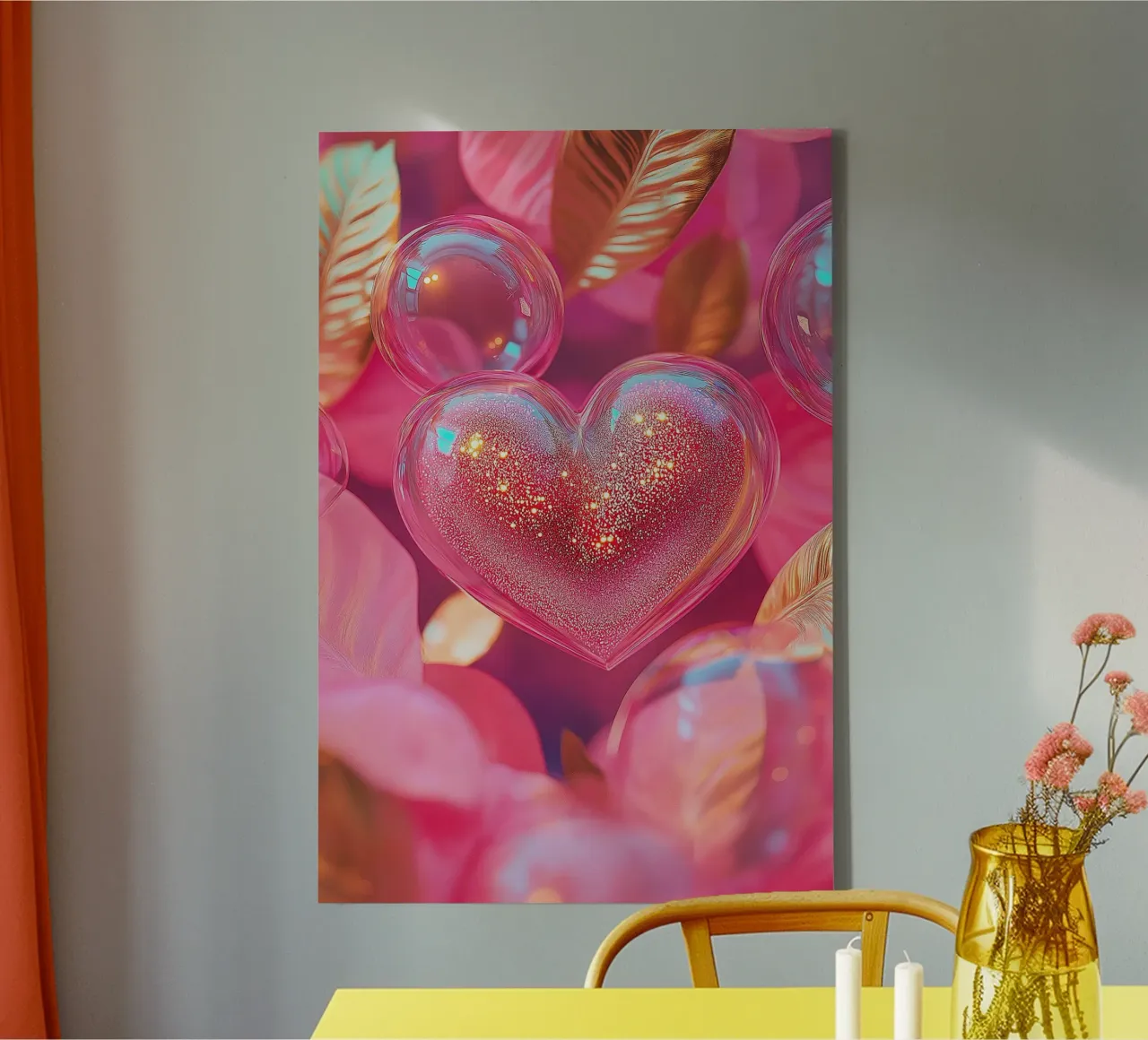 Amore fragile - rosa tela da Malou-Studio