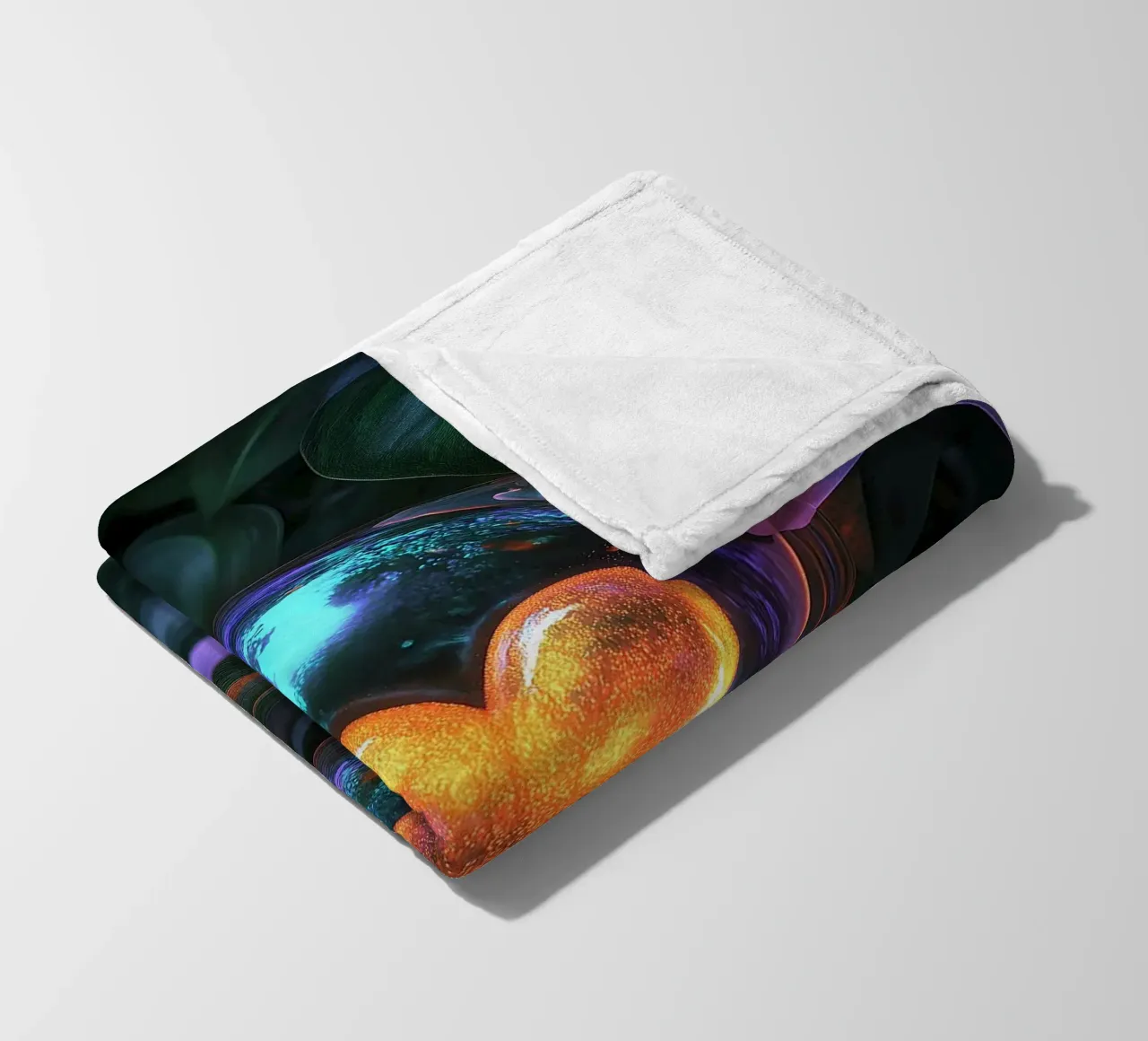 Fragile Love - Purple fleece blanket by Malou-Studio