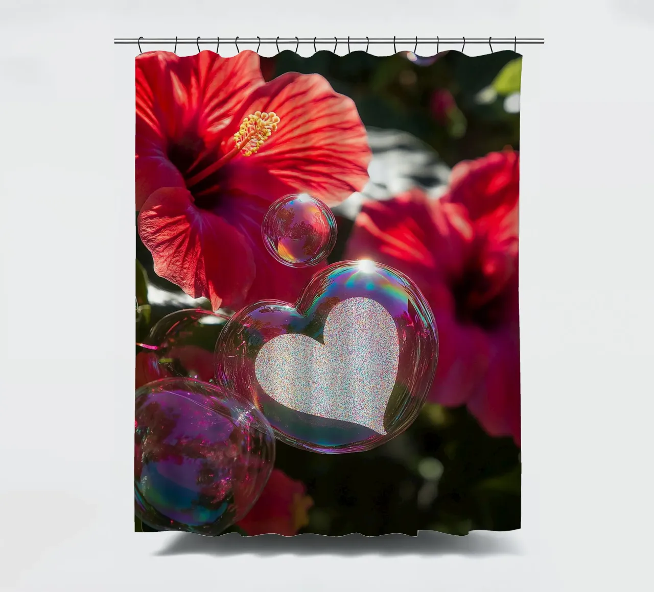 Amore fragile - Rosso tenda da doccia da Malou-Studio