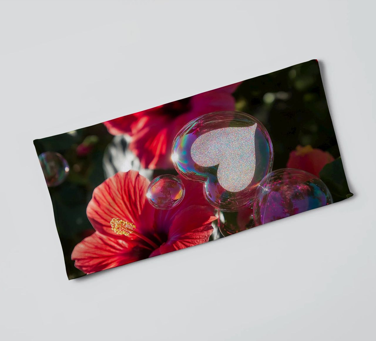 Amore fragile - Rosso asciugamano da bagno da Malou-Studio