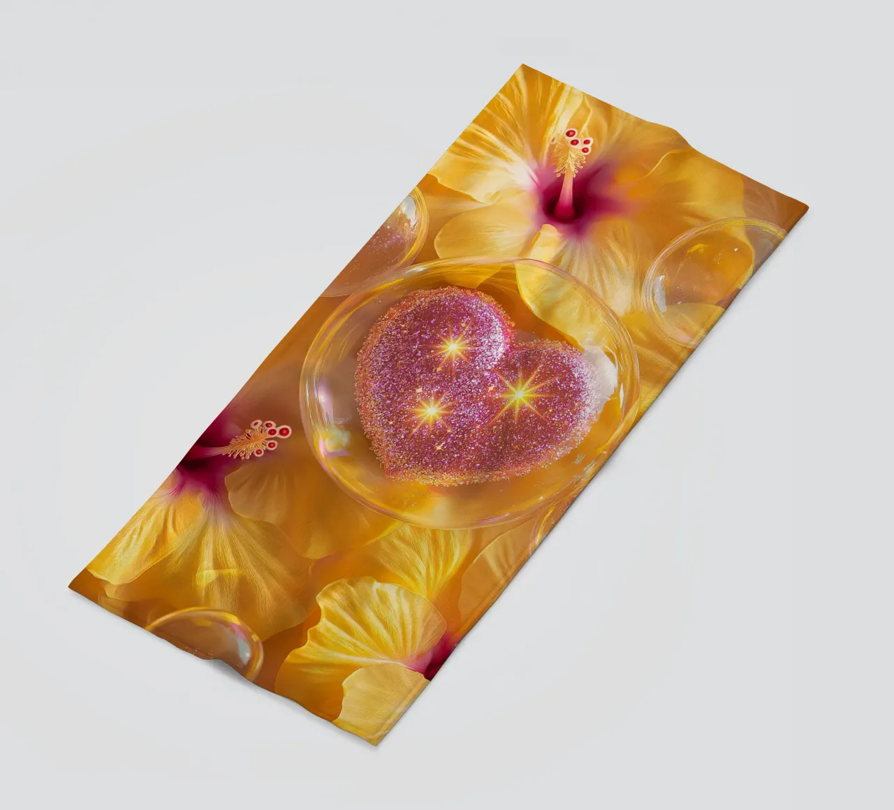 Amour fragile - Jaune serviette de plage de Malou-Studio
