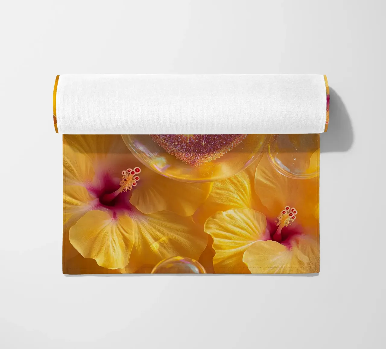Amour fragile - Jaune serviette de plage de Malou-Studio