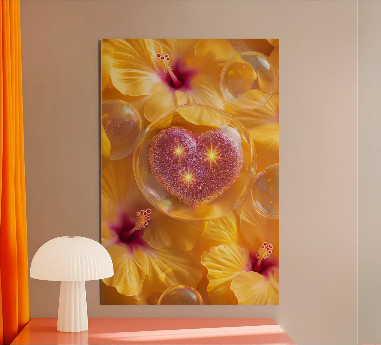 Amour fragile - Jaune panneau forex de Malou-Studio