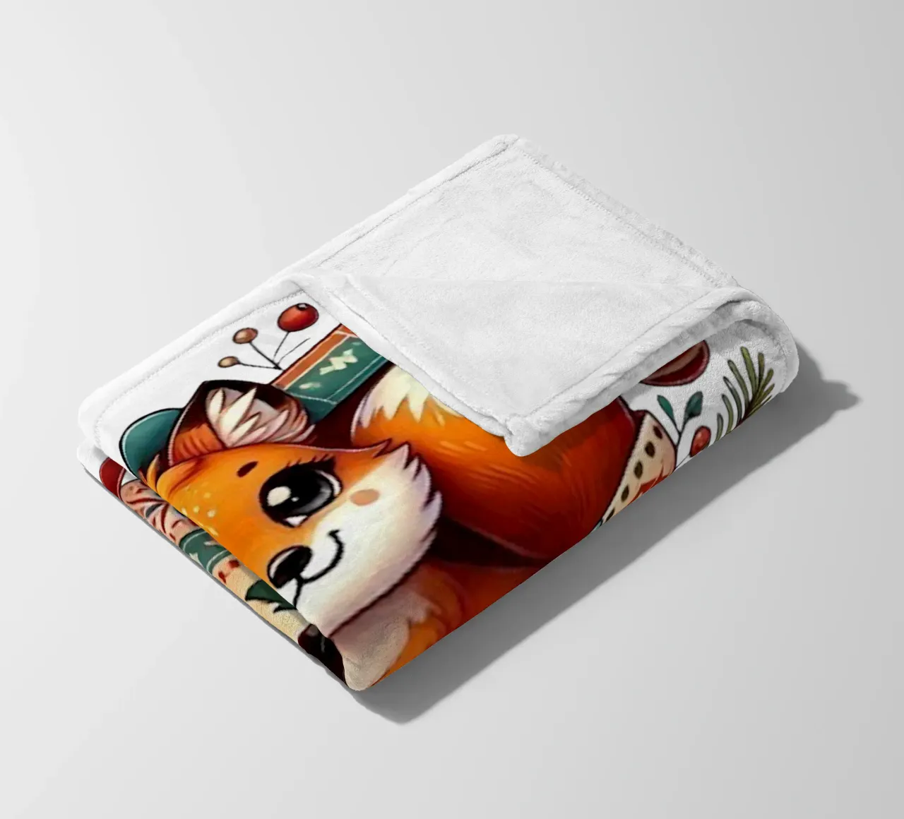 Festlicher Fuchs in einer Weihnachtsgeschenkbox Fleecedecke von FluffyToons