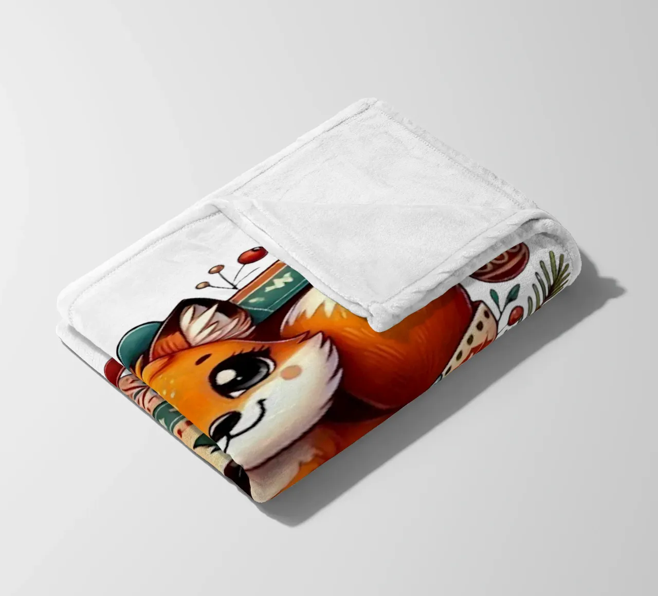 Festlicher Fuchs in einer Weihnachtsgeschenkbox Fleecedecke von FluffyToons