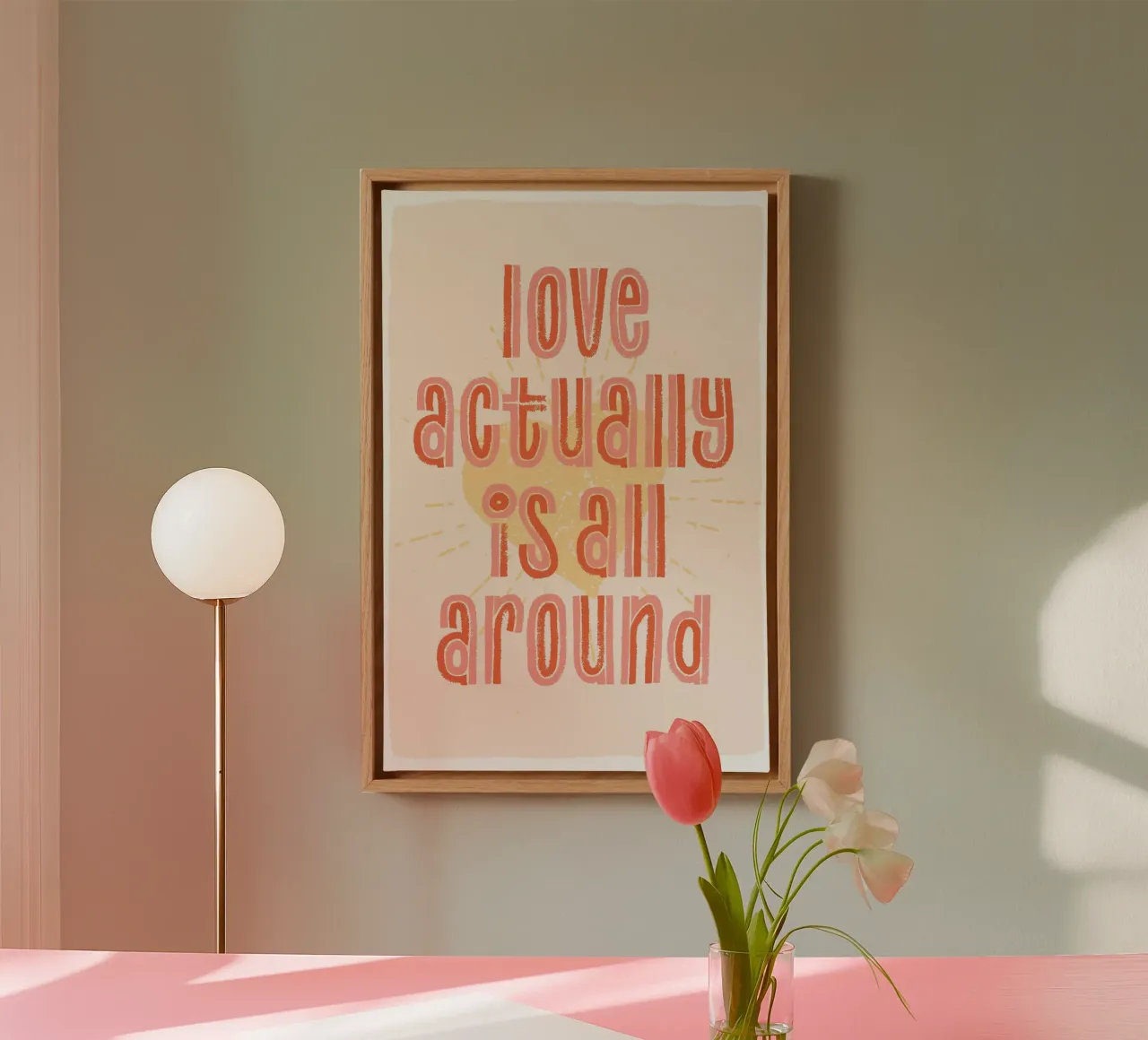 Liefde is eigenlijk overal canvas met Baklijst van Malou-Studio