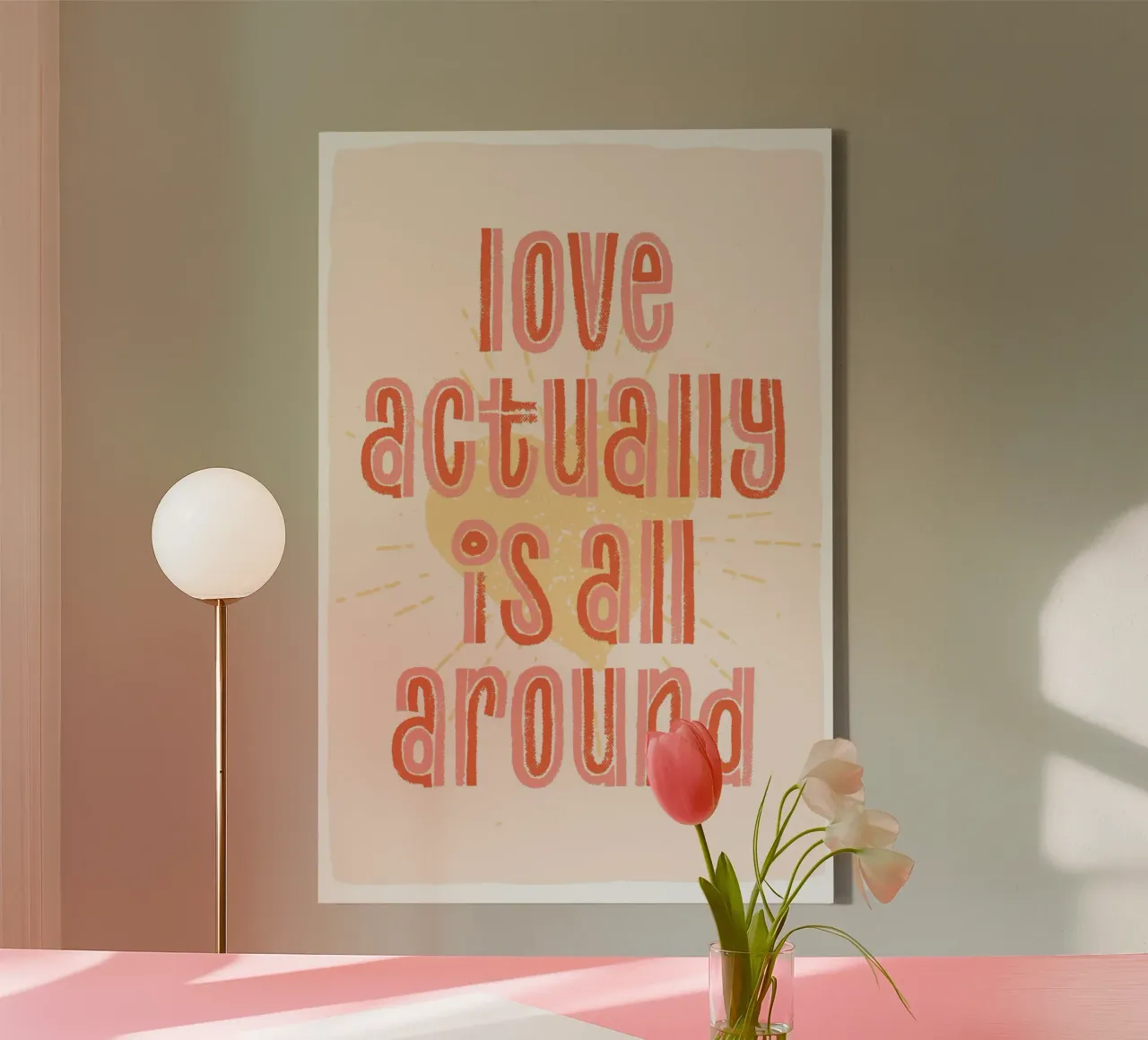 Liefde is eigenlijk overal canvas met Baklijst van Malou-Studio