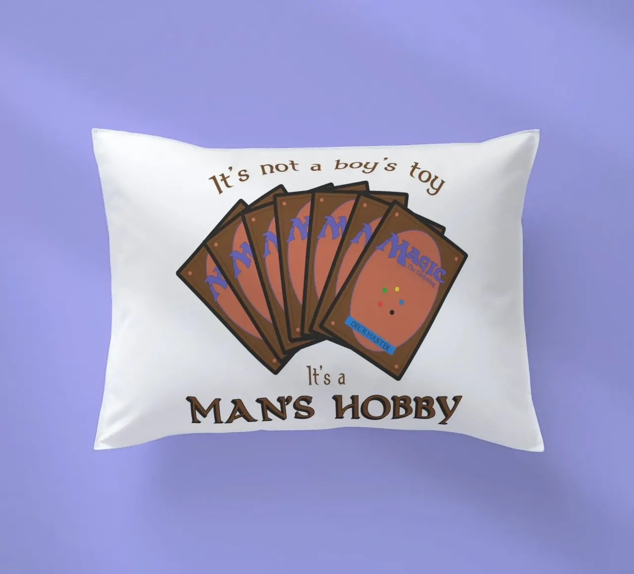 Magic it's not a boy's toy. It's a man's hobby decorative cushion by Loobs