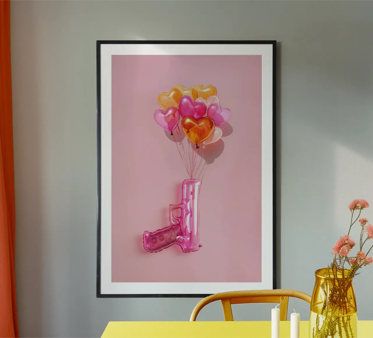Make Love not War poster con telaio in plastica da Malou-Studio