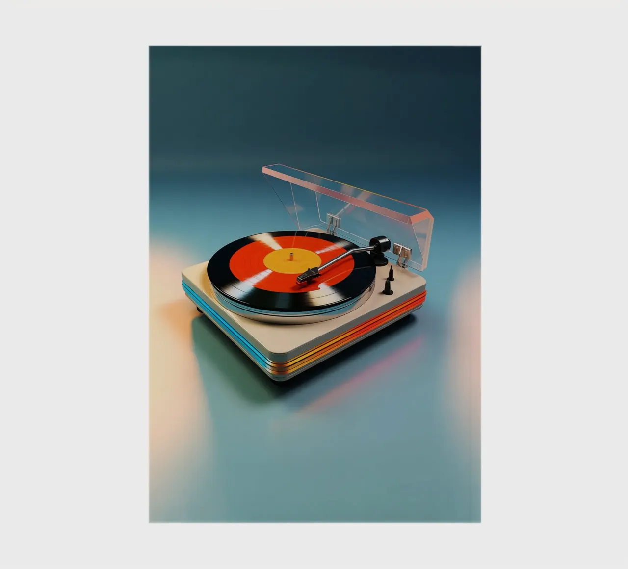 Orange Record Player notebook by Malou-Studio
