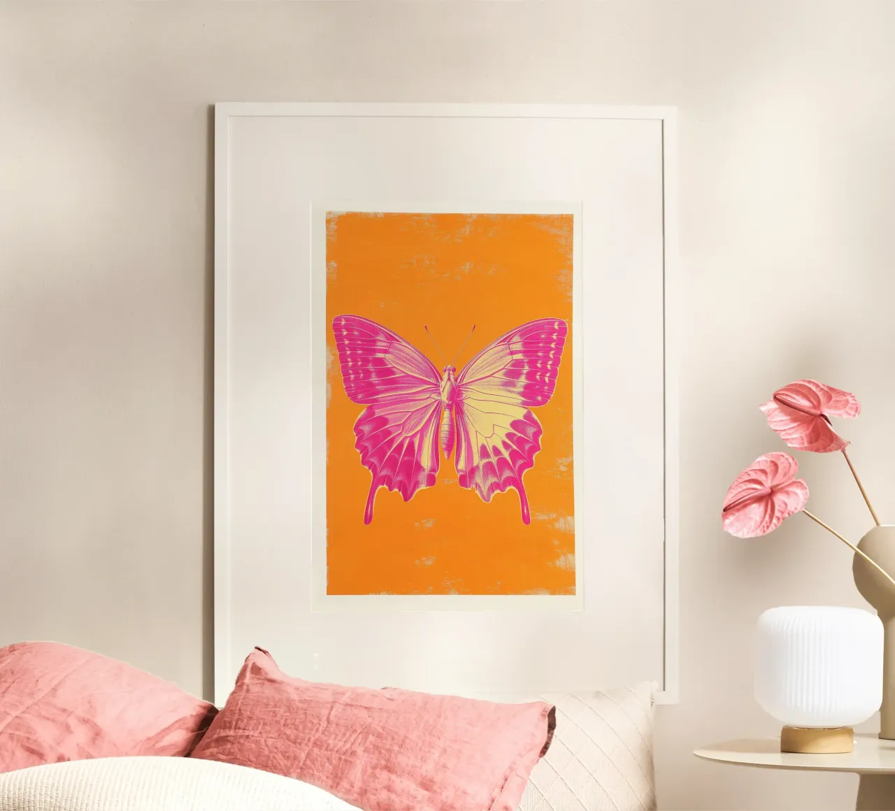 Farfalla rosa poster da Malou-Studio