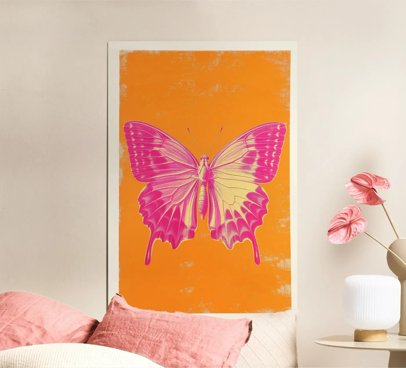 Farfalla rosa poster da Malou-Studio