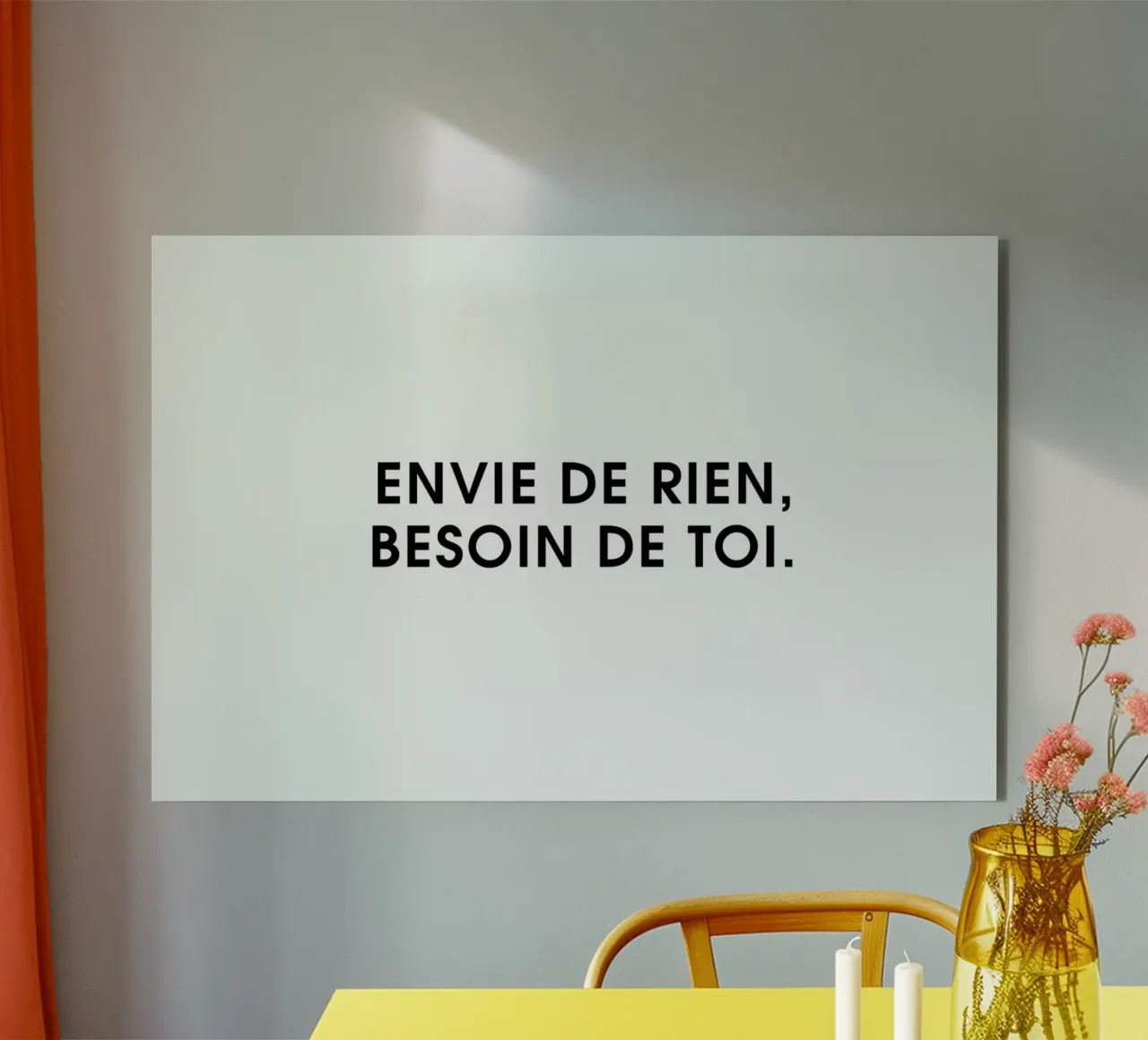 Envie de rien, besoin de toi - White Alu-Dibond von Intertitres