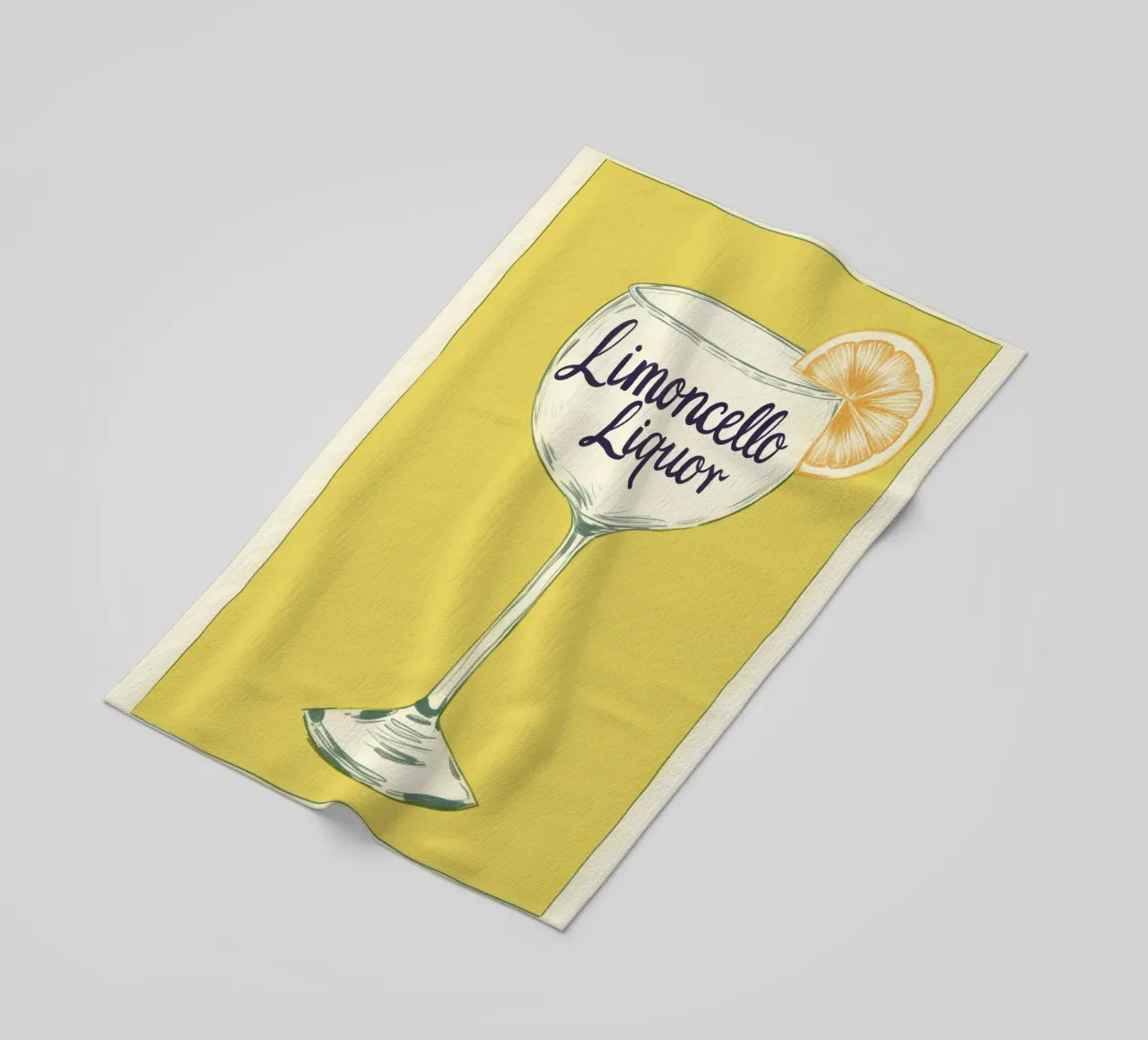 Limoncello Cocktail Kunst beach towel by Carinaprint