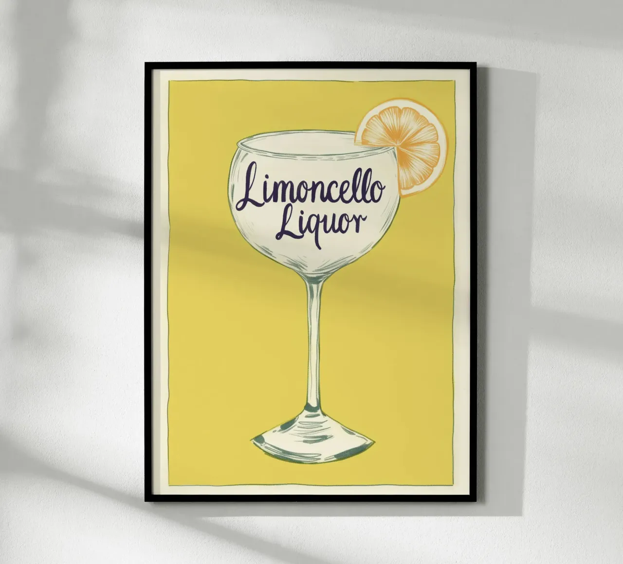 Limoncello Cocktail Kunst poster con telaio in legno da Carinaprint