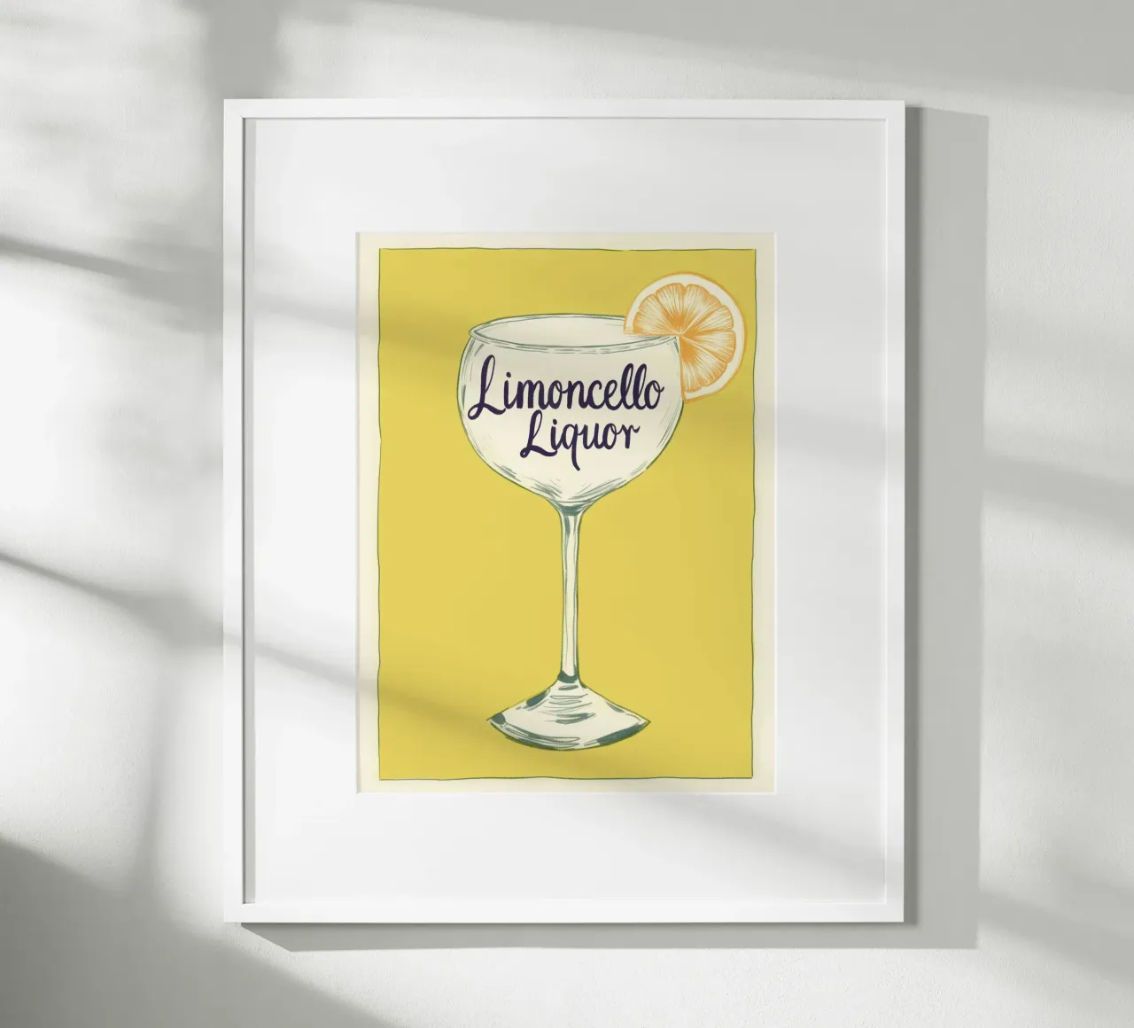 Limoncello Cocktail Kunst poster con telaio in legno da Carinaprint