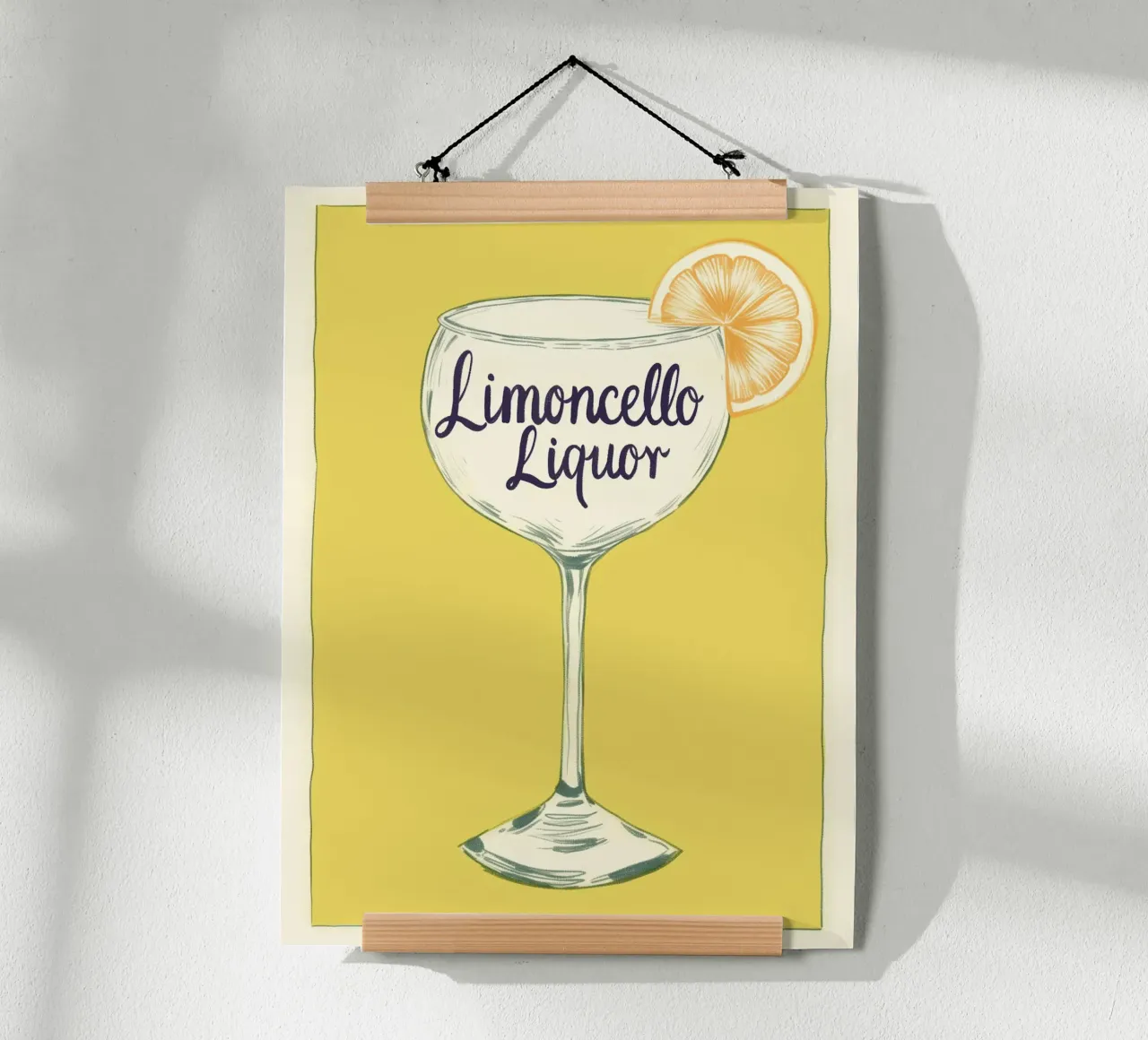 Limoncello Cocktail Kunst poster con telaio in legno da Carinaprint