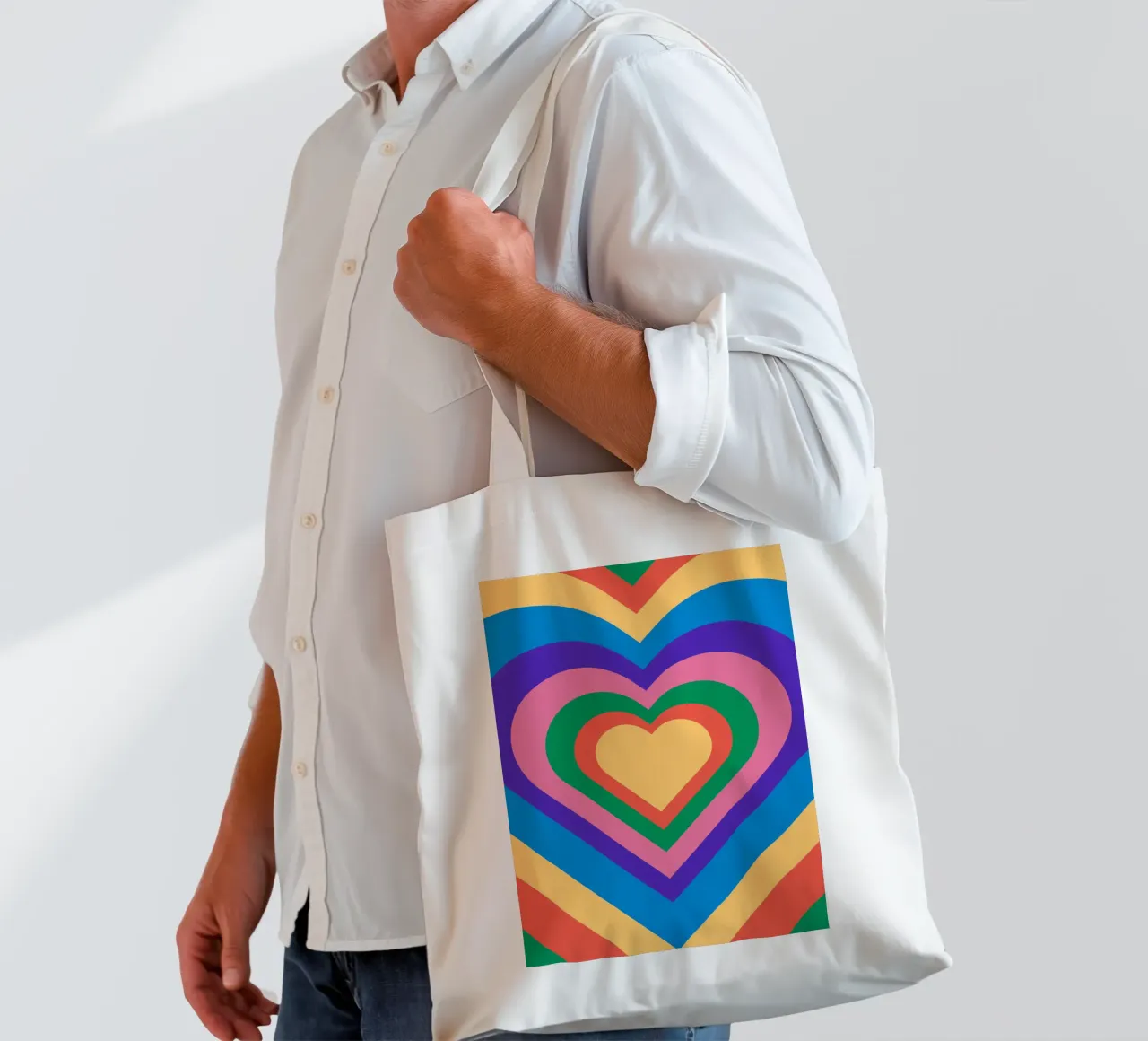 Love repeat with retro color borsa in juta da galihstudio