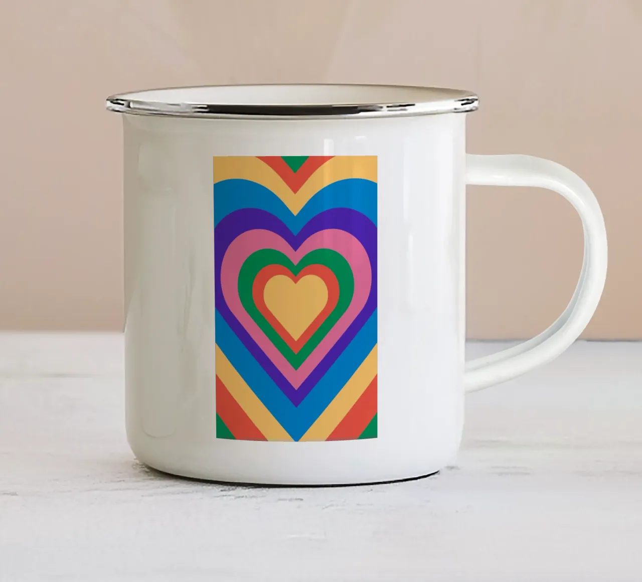 Love repeat with retro color tazza in smalto da galihstudio