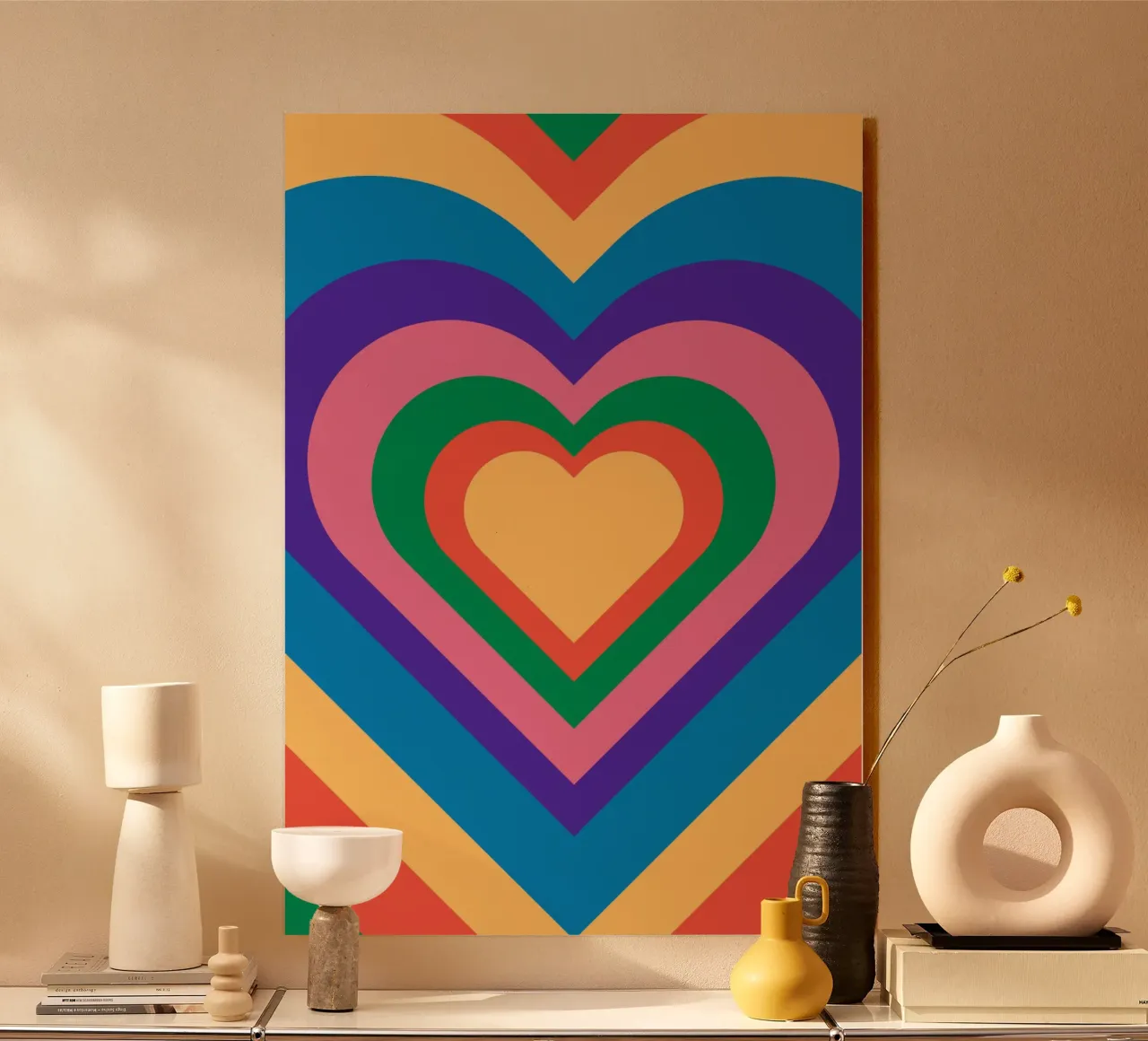 Love repeat with retro color alluminio dibond da galihstudio