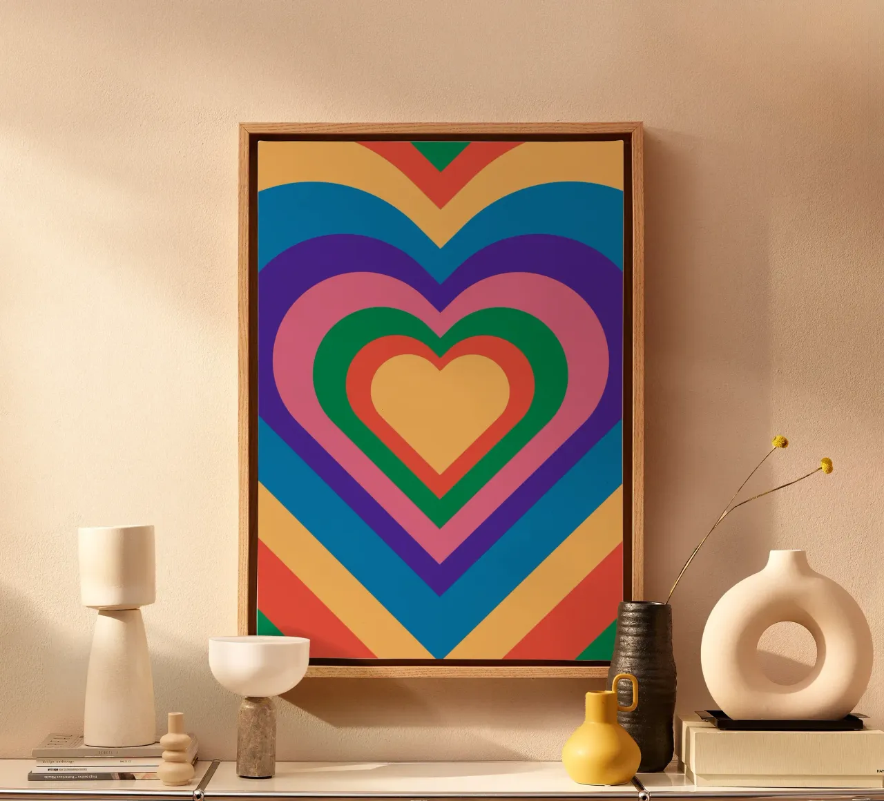 Love repeat with retro color tela da galihstudio